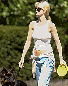 Dangerous: Claudia Schiffer has been warned by police after her dogs attacked people