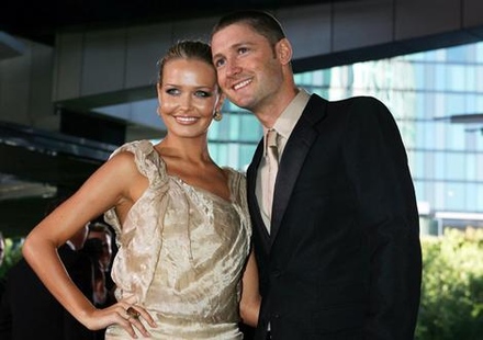 Yes in New York � Lara Bingle with her now fiance, the cricketer Michael Clarke, who reportedly proposed with a very large sparkler. PHOTO CREDIT: Getty Images