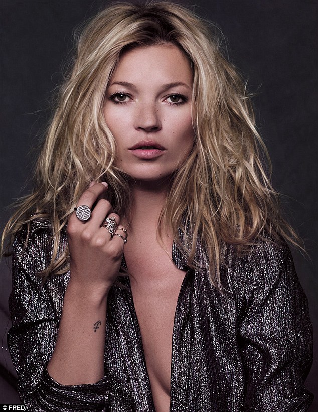 Kate Moss poses topless for new jewelry line with Fred