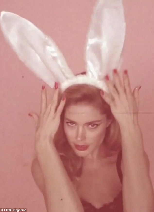 Doutzen Kroes plays sexy Easter Bunny for Love Magazine