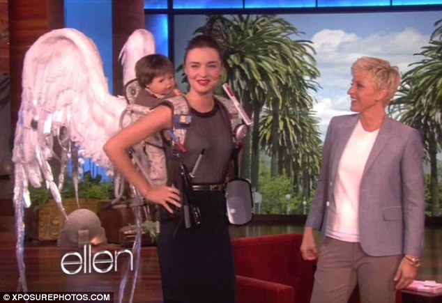 Ellen DeGeneres awarded Miranda Kerr with a handy set of wings