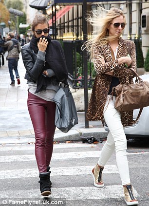 Irina Shayk wears leather to go shopping in Paris