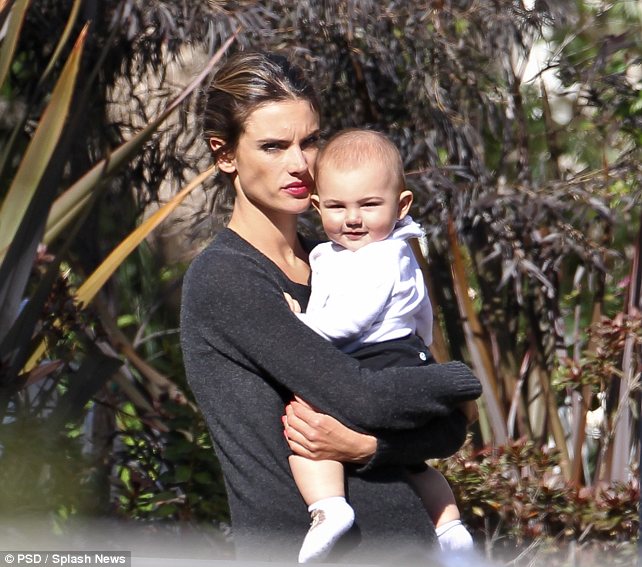 Alessandra Ambrosio and her baby Noah