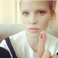 It was “shed a drop of blood” time for Liz Hurley and Lara Stone