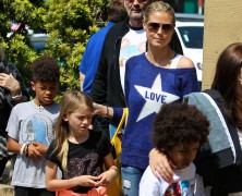 Heidi Klum�s a busy mum on-the-go