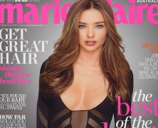 Miranda Kerr does the cover of Marie Claire in peek-a-boo outfit