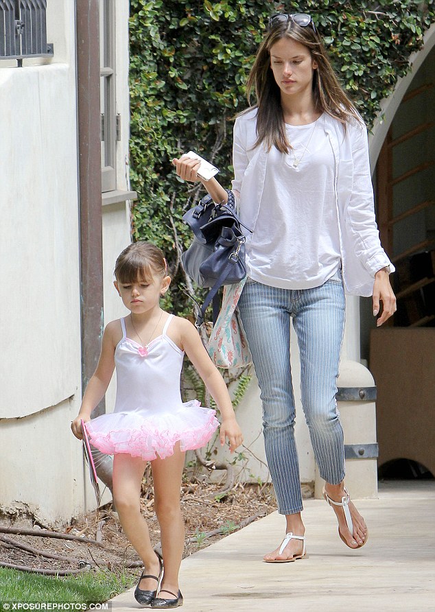 Alessandra Ambrosio’s “little angel” pouts up a storm after dance class