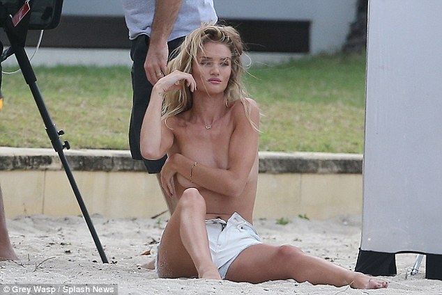 Rosie Huntington-Whiteley goes topless for ModelCo photoshoot