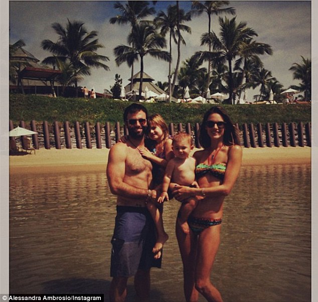 Alessandra Ambrosio flaunts her body and family on vacation