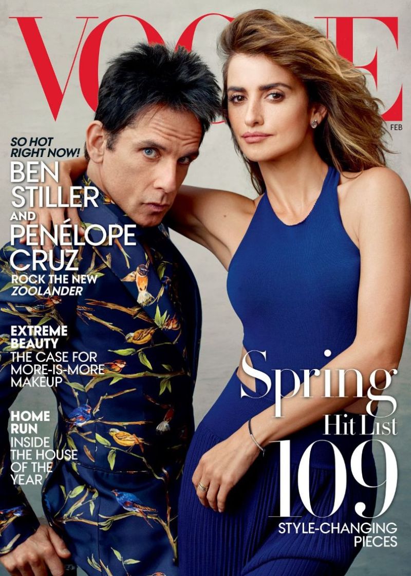 Ben Stiller and Penelope Cruz on the cover of US Vogue