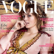 Edie Campbell is a vision in pink on the March Cover of British Vogue
