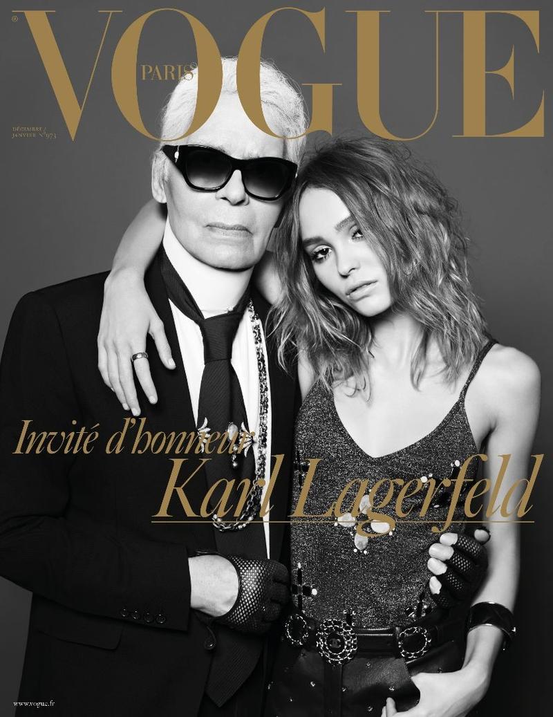 Karl Lagerfeld and Lily-Rose Depp Cover Vogue Paris