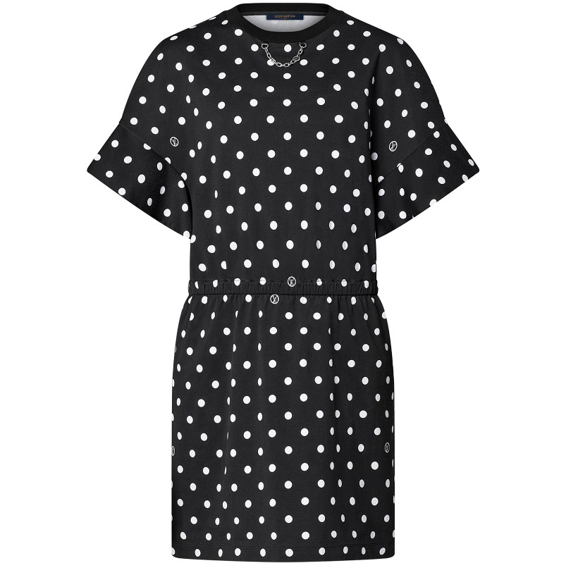 Louis Vuitton Polka Dot Cotton Jersey Dress