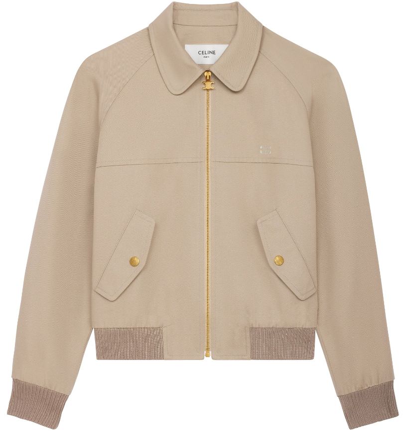 Celine Triomphe Blouson Jacket in Cotton Gabardine